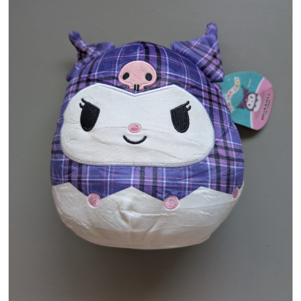 NWT Squishmallows 6.5" Hello Kitty Plaid Kuromi